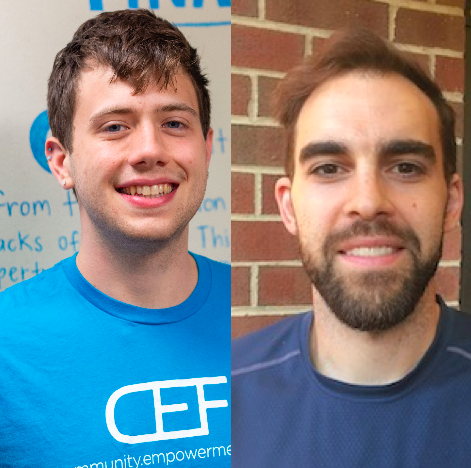 Headshots of Zach Meredith and Kyle Compton edited together