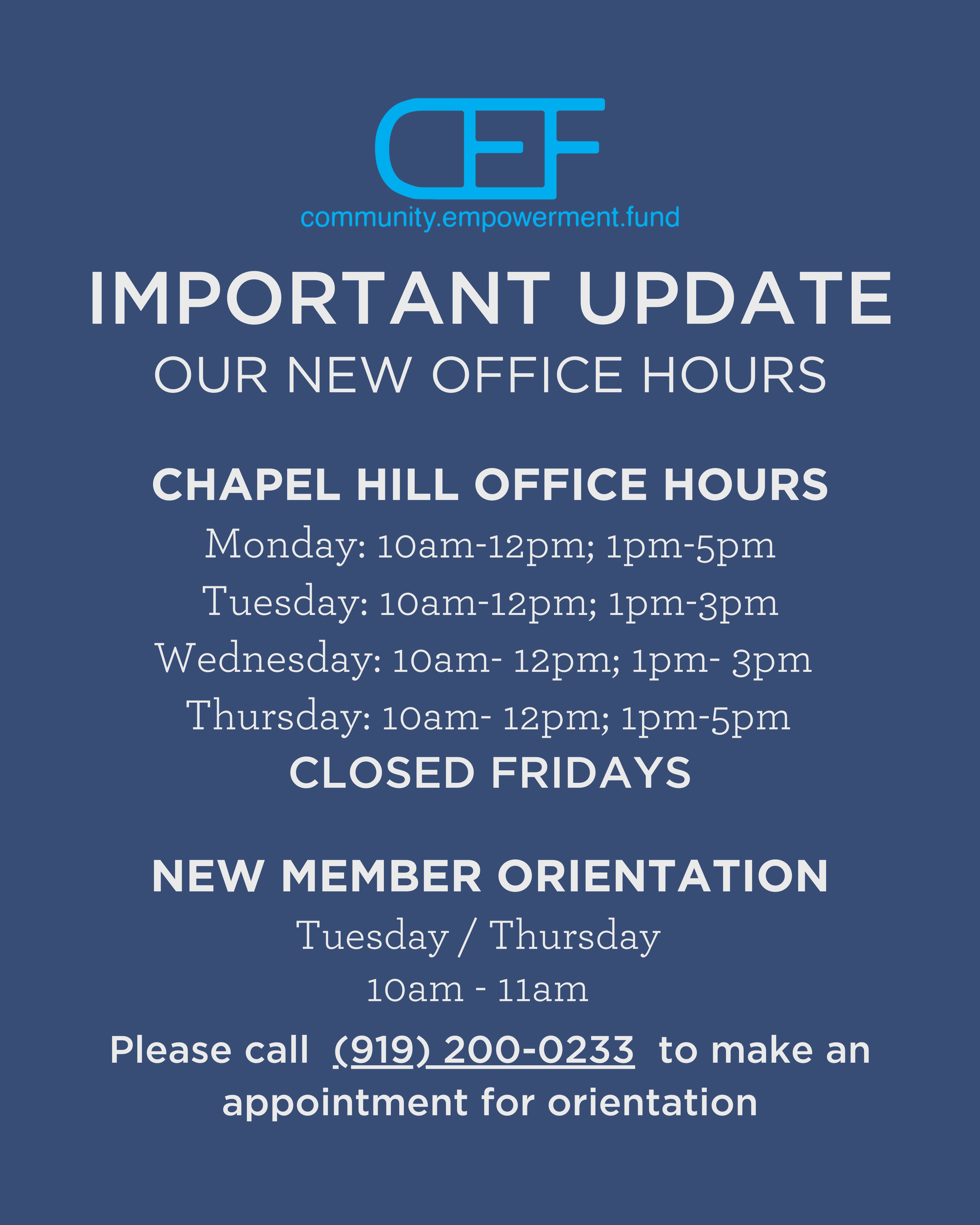 CEF CH Office Hours